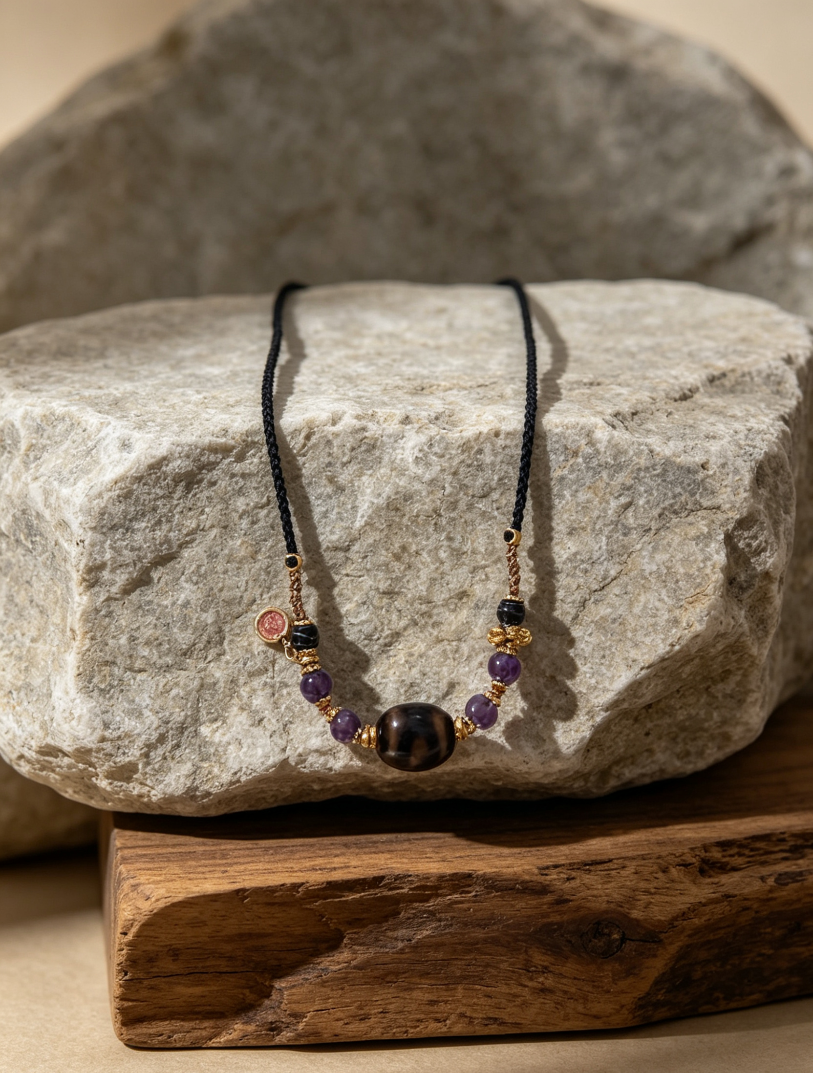 Handmade Amethysts Ethnic Necklace